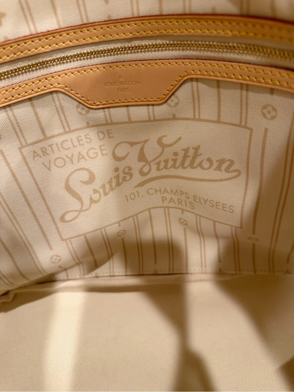 Louis Vuitton Neverfull MM Damier Azur Tote Bag with Samorga Insert
